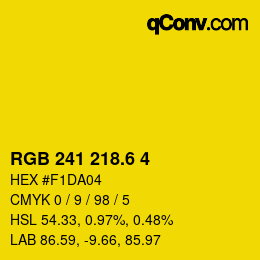 カラーコード: RGB 241 218.6 4 | qconv.com