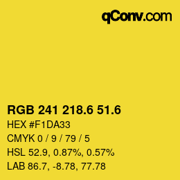 カラーコード: RGB 241 218.6 51.6 | qconv.com