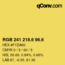 カラーコード: RGB 241 218.6 96.6 | qconv.com
