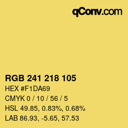 Color code: RGB 241 218 105 | qconv.com