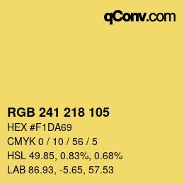 Color code: RGB 241 218 105 | qconv.com