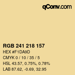 颜色代码: RGB 241 218 157 | qconv.com