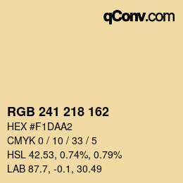 Color code: RGB 241 218 162 | qconv.com