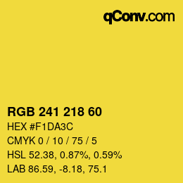 カラーコード: RGB 241 218 60 | qconv.com