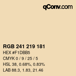 Color code: RGB 241 219 181 | qconv.com
