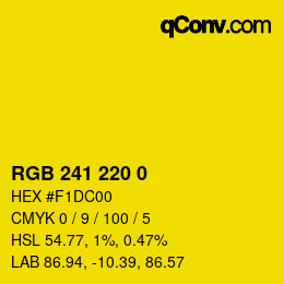 颜色代码: RGB 241 220 0 | qconv.com