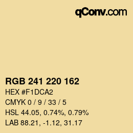 Color code: RGB 241 220 162 | qconv.com