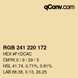 Color code: RGB 241 220 172 | qconv.com