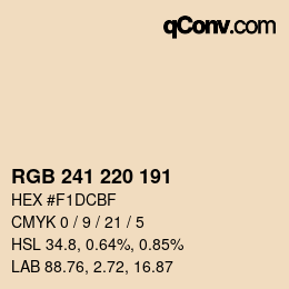 Color code: RGB 241 220 191 | qconv.com