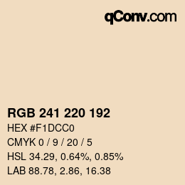 カラーコード: RGB 241 220 192 | qconv.com