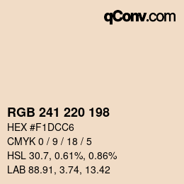 Color code: RGB 241 220 198 | qconv.com