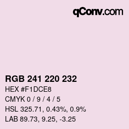 Color code: RGB 241 220 232 | qconv.com