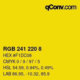 カラーコード: RGB 241 220 8 | qconv.com