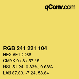 Color code: RGB 241 221 104 | qconv.com