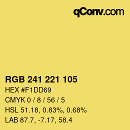 Color code: RGB 241 221 105 | qconv.com