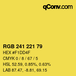 Farbcode: RGB 241 221 79 | qconv.com