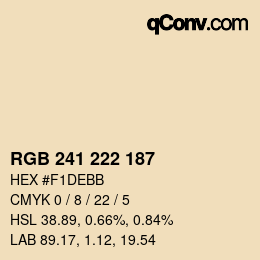 Farbcode: RGB 241 222 187 | qconv.com