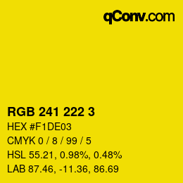 カラーコード: RGB 241 222 3 | qconv.com