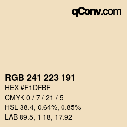 Color code: RGB 241 223 191 | qconv.com