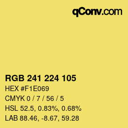 Color code: RGB 241 224 105 | qconv.com