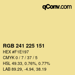 Color code: RGB 241 225 151 | qconv.com