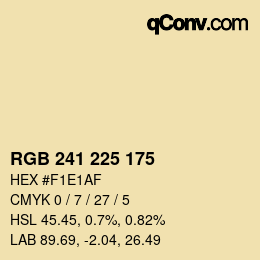 Color code: RGB 241 225 175 | qconv.com