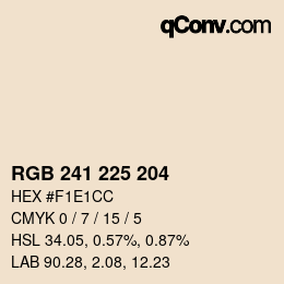 カラーコード: RGB 241 225 204 | qconv.com