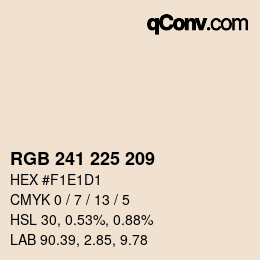 Color code: RGB 241 225 209 | qconv.com