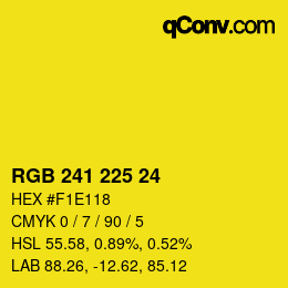 カラーコード: RGB 241 225 24 | qconv.com