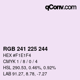颜色代码: RGB 241 225 244 | qconv.com