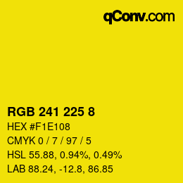 カラーコード: RGB 241 225 8 | qconv.com