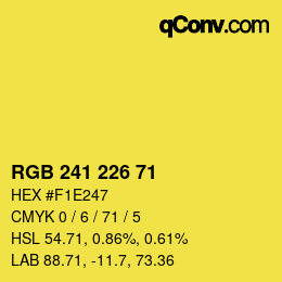 Color code: RGB 241 226 71 | qconv.com