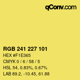 カラーコード: RGB 241 227 101 | qconv.com