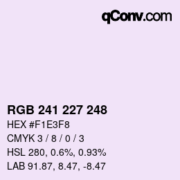 Color code: RGB 241 227 248 | qconv.com