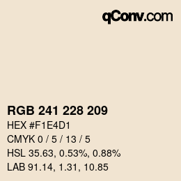 颜色代码: RGB 241 228 209 | qconv.com