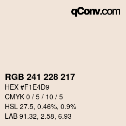 Color code: RGB 241 228 217 | qconv.com