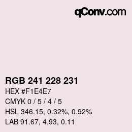 Color code: RGB 241 228 231 | qconv.com