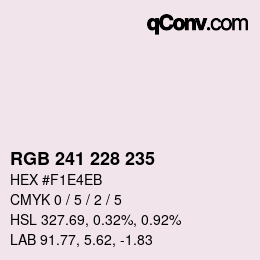 Color code: RGB 241 228 235 | qconv.com