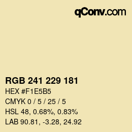 Color code: RGB 241 229 181 | qconv.com