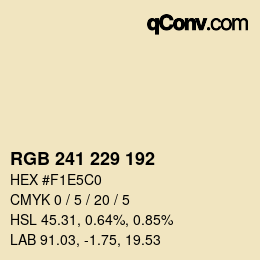 カラーコード: RGB 241 229 192 | qconv.com