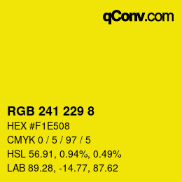 Color code: RGB 241 229 8 | qconv.com