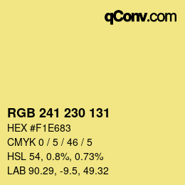 Código de color: RGB 241 230 131 | qconv.com