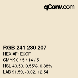 Color code: RGB 241 230 207 | qconv.com