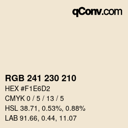 Código de color: RGB 241 230 210 | qconv.com