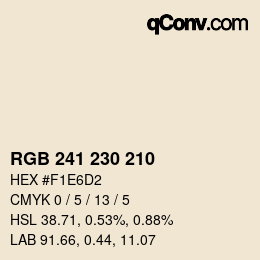 颜色代码: RGB 241 230 210 | qconv.com