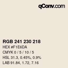 Color code: RGB 241 230 218 | qconv.com