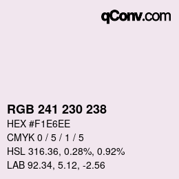 Color code: RGB 241 230 238 | qconv.com