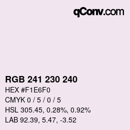 Color code: RGB 241 230 240 | qconv.com