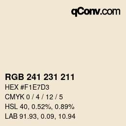 Código de color: RGB 241 231 211 | qconv.com