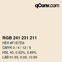 カラーコード: RGB 241 231 211 | qconv.com